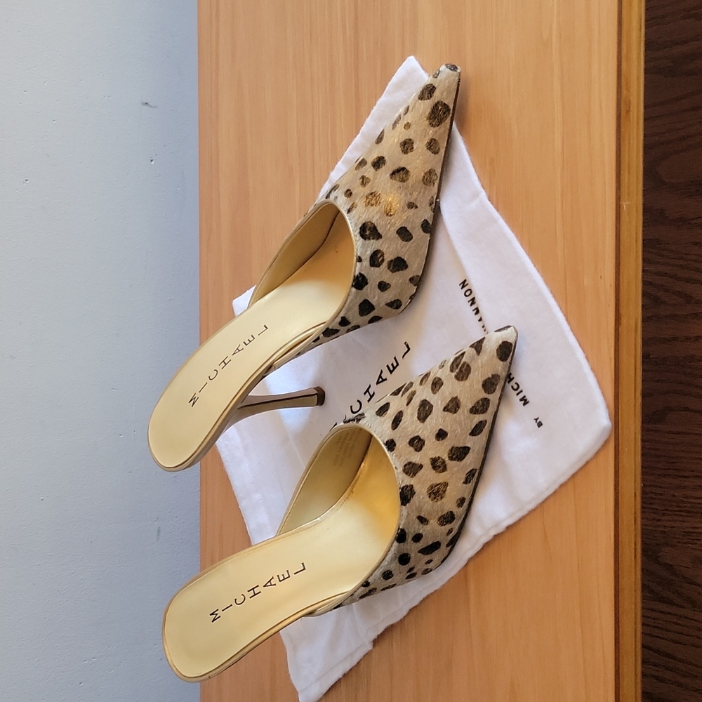 Michael Shannon Slip On Heels in Animal Print